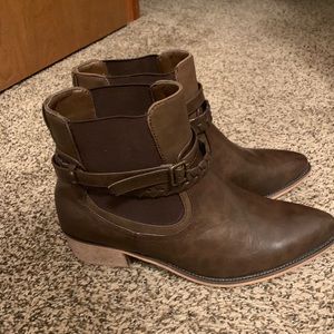 Maurices slip on brown booties